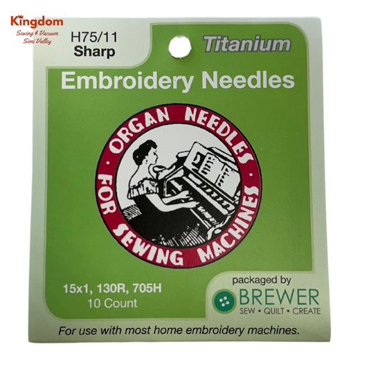 ORGAN EMBROIDERY NEEDLES 10 PK - 75/11  SHARP TITANIUM