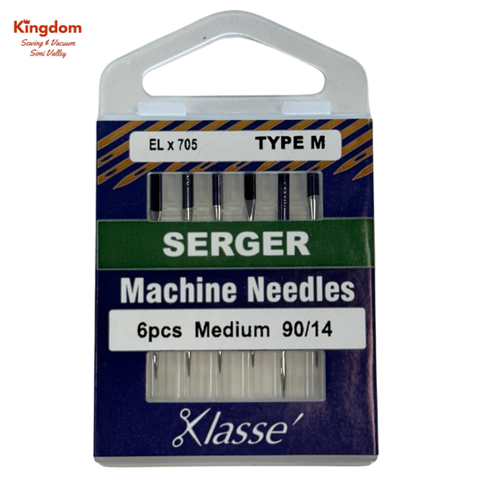 KLASSE SERGER NEEDLES - ELx705 SUK 90/14 - 6PK - TYPE M
