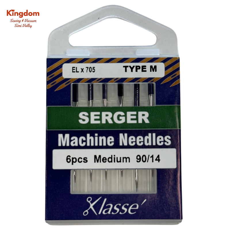 KLASSE SERGER NEEDLES - ELx705 SUK 90/14 - 6PK - TYPE M