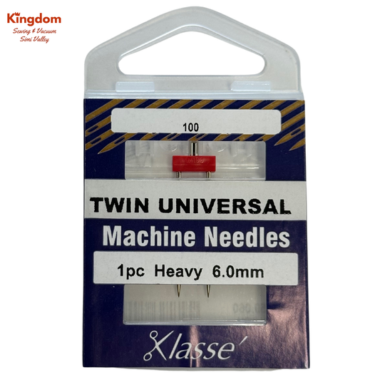 KLASSE MACHINE NEEDLES - TWIN UNIVERSAL HEAVY 6.0MM