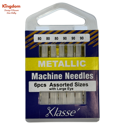 KLASSE MACHINE NEEDLES - METALLIC ASSORTED SIZES WITH LARGE EYE