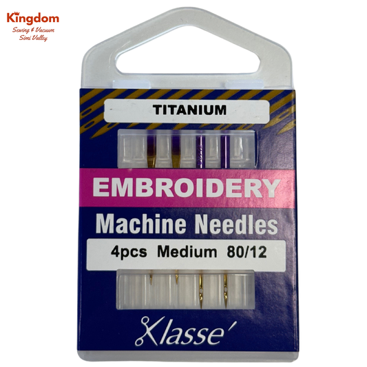 KLASSE MACHINE NEEDLES - EMBROIDERY TITANIUM MEDUIM 80/12
